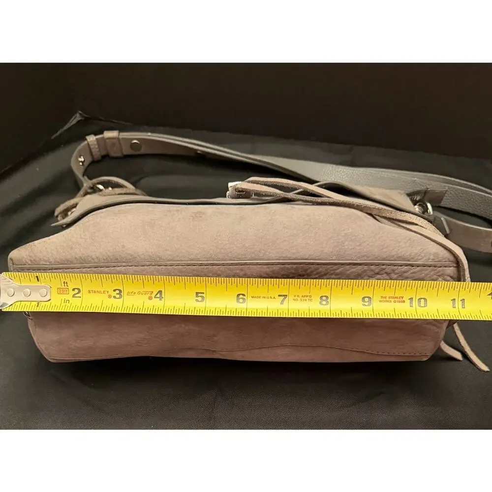 Rebecca Minkoff Darren Top Zip Convertible Crossbody/Shoulder Grey/Taupe Suede